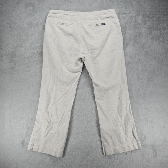 The North Face Pants Womens 12 Gray Linen Cotton Blend Drawstring Casual Outdoor - Picture 2 of 8